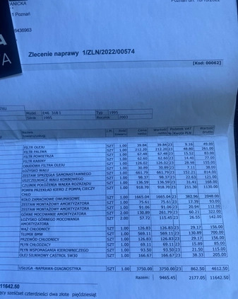 BMW Seria 3 cena 13700 przebieg: 270000, rok produkcji 2003 z Września małe 466
